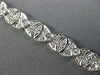 ESTATE WIDE 1.85CT DIAMOND 18K WHITE GOLD OVAL FILIGREE MILGRAIN TENNIS BRACELET