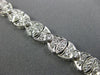 ESTATE WIDE 1.85CT DIAMOND 18K WHITE GOLD OVAL FILIGREE MILGRAIN TENNIS BRACELET