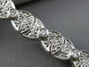 ESTATE WIDE 1.85CT DIAMOND 18K WHITE GOLD OVAL FILIGREE MILGRAIN TENNIS BRACELET