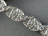 ESTATE WIDE 1.85CT DIAMOND 18K WHITE GOLD OVAL FILIGREE MILGRAIN TENNIS BRACELET