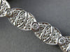 ESTATE WIDE 1.85CT DIAMOND 18K WHITE GOLD OVAL FILIGREE MILGRAIN TENNIS BRACELET