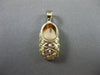 ESTATE 14KT YELLOW GOLD HANDCRAFTED ENAMEL BABY SHOE FLOATING PENDANT #25238