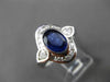 ESTATE LARGE 2.14CT DIAMOND & SAPPHIRE 14KT WHITE GOLD 3D ENGAGEMENT RING #24568