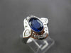 ESTATE LARGE 2.14CT DIAMOND & SAPPHIRE 14KT WHITE GOLD 3D ENGAGEMENT RING #24568