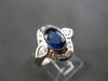 ESTATE LARGE 2.14CT DIAMOND & SAPPHIRE 14KT WHITE GOLD 3D ENGAGEMENT RING #24568