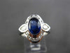 ESTATE LARGE 2.14CT DIAMOND & SAPPHIRE 14KT WHITE GOLD 3D ENGAGEMENT RING #24568