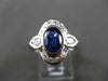 ESTATE LARGE 2.14CT DIAMOND & SAPPHIRE 14KT WHITE GOLD 3D ENGAGEMENT RING #24568
