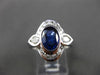 ESTATE LARGE 2.14CT DIAMOND & SAPPHIRE 14KT WHITE GOLD 3D ENGAGEMENT RING #24568