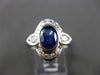 ESTATE LARGE 2.14CT DIAMOND & SAPPHIRE 14KT WHITE GOLD 3D ENGAGEMENT RING #24568