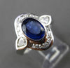 ESTATE LARGE 2.14CT DIAMOND & SAPPHIRE 14KT WHITE GOLD 3D ENGAGEMENT RING #24568