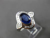 ESTATE LARGE 2.14CT DIAMOND & SAPPHIRE 14KT WHITE GOLD 3D ENGAGEMENT RING #24568