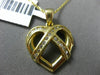 ESTATE .30CT DIAMOND 14KT YELLOW GOLD 3D INFINITY HEART LOVE FLAOTING PENDANT