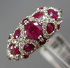 ESTATE 2.45CT DIAMOND & AAA ROUND RUBY 14KT WHITE GOLD 3D ETOILE FILIGREE RING