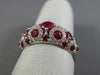 ESTATE 2.45CT DIAMOND & AAA ROUND RUBY 14KT WHITE GOLD 3D ETOILE FILIGREE RING