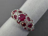 ESTATE 2.45CT DIAMOND & AAA ROUND RUBY 14KT WHITE GOLD 3D ETOILE FILIGREE RING
