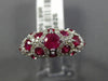 ESTATE 2.45CT DIAMOND & AAA ROUND RUBY 14KT WHITE GOLD 3D ETOILE FILIGREE RING