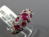 ESTATE 2.45CT DIAMOND & AAA ROUND RUBY 14KT WHITE GOLD 3D ETOILE FILIGREE RING