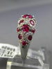 ESTATE 2.45CT DIAMOND & AAA ROUND RUBY 14KT WHITE GOLD 3D ETOILE FILIGREE RING