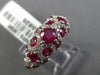 ESTATE 2.45CT DIAMOND & AAA ROUND RUBY 14KT WHITE GOLD 3D ETOILE FILIGREE RING