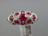 ESTATE 2.45CT DIAMOND & AAA ROUND RUBY 14KT WHITE GOLD 3D ETOILE FILIGREE RING