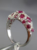 ESTATE 2.45CT DIAMOND & AAA ROUND RUBY 14KT WHITE GOLD 3D ETOILE FILIGREE RING