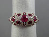 ESTATE 2.45CT DIAMOND & AAA ROUND RUBY 14KT WHITE GOLD 3D ETOILE FILIGREE RING