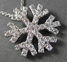 ANTIQUE LARGE .72CT DIAMOND 14KT WHITE GOLD FLOATING SNOWFLAKE PENDANT #26267