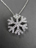 ANTIQUE LARGE .72CT DIAMOND 14KT WHITE GOLD FLOATING SNOWFLAKE PENDANT #26267