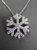 ANTIQUE LARGE .72CT DIAMOND 14KT WHITE GOLD FLOATING SNOWFLAKE PENDANT #26267