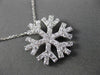 ANTIQUE LARGE .72CT DIAMOND 14KT WHITE GOLD FLOATING SNOWFLAKE PENDANT #26267