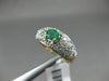 ESTATE .95CT DIAMOND & AAA EMERALD 14KT YELLOW GOLD ROUND & OVAL FRIENDSHIP RING