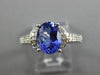 ESTATE 2.21CT DIAMOND & TANZANITE 14KT WHITE GOLD 3D OVAL ETOILE ENGAGEMENT RING