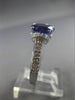 ESTATE 2.21CT DIAMOND & TANZANITE 14KT WHITE GOLD 3D OVAL ETOILE ENGAGEMENT RING
