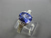 ESTATE 2.21CT DIAMOND & TANZANITE 14KT WHITE GOLD 3D OVAL ETOILE ENGAGEMENT RING