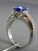 ESTATE 2.21CT DIAMOND & TANZANITE 14KT WHITE GOLD 3D OVAL ETOILE ENGAGEMENT RING