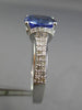 ESTATE 2.21CT DIAMOND & TANZANITE 14KT WHITE GOLD 3D OVAL ETOILE ENGAGEMENT RING