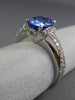 ESTATE 2.21CT DIAMOND & TANZANITE 14KT WHITE GOLD 3D OVAL ETOILE ENGAGEMENT RING