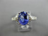 ESTATE 2.21CT DIAMOND & TANZANITE 14KT WHITE GOLD 3D OVAL ETOILE ENGAGEMENT RING