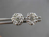 ESTATE 1.50CT DIAMOND 14KT WHITE GOLD 3D FLOWER CLUSTER STUD EARRINGS #24556
