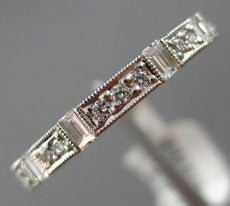 ESTATE .32CT DIAMOND 14KT WHITE GOLD MILGRAIN FILIGREE WEDDING ANNIVERSARY RING