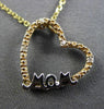 ESTATE .02CT DIAMOND 14KT TWO TONE GOLD FLOATING MOMS HEART PENDANT & CHAIN