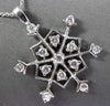 ANTIQUE LARGE .35CT DIAMOND 14KT WHITE GOLD SNOWFLAKE FLOATING PENDANT #23478