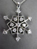 ANTIQUE LARGE .35CT DIAMOND 14KT WHITE GOLD SNOWFLAKE FLOATING PENDANT #23478