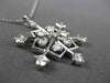 ANTIQUE LARGE .35CT DIAMOND 14KT WHITE GOLD SNOWFLAKE FLOATING PENDANT #23478