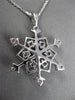 ANTIQUE LARGE .35CT DIAMOND 14KT WHITE GOLD SNOWFLAKE FLOATING PENDANT #23478