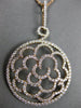 ESTATE LARGE 1.75CT DIAMOND 18KT ROSE GOLD FLOWER OPEN FILIGREE FLOATING PENDANT