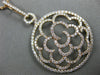 ESTATE LARGE 1.75CT DIAMOND 18KT ROSE GOLD FLOWER OPEN FILIGREE FLOATING PENDANT