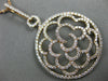ESTATE LARGE 1.75CT DIAMOND 18KT ROSE GOLD FLOWER OPEN FILIGREE FLOATING PENDANT