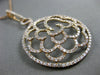 ESTATE LARGE 1.75CT DIAMOND 18KT ROSE GOLD FLOWER OPEN FILIGREE FLOATING PENDANT