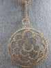ESTATE LARGE 1.75CT DIAMOND 18KT ROSE GOLD FLOWER OPEN FILIGREE FLOATING PENDANT
